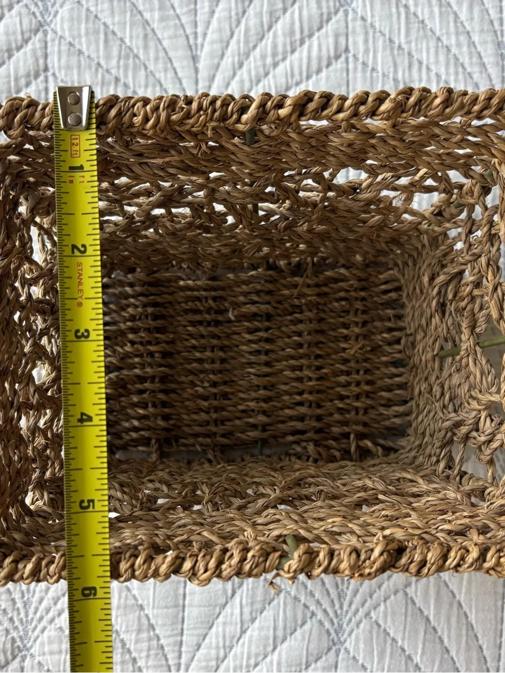 Handwoven Seagrass Storage Basket - Natural Brown